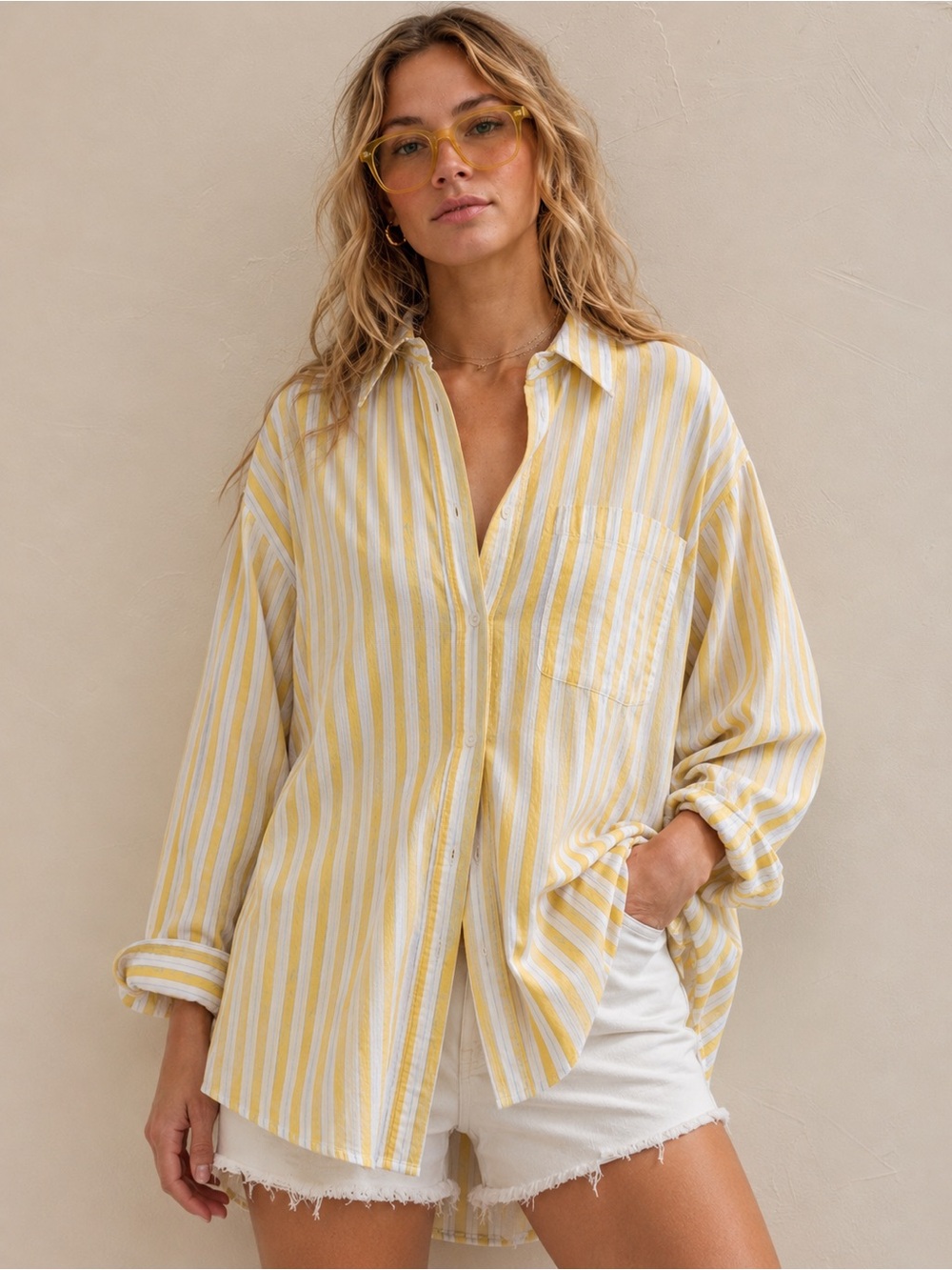 💐 Aerie Sunshine Yellow Button Up